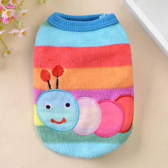 Rainbow Caterpillar Cozy Dog Sweater - Picture 1 of 3